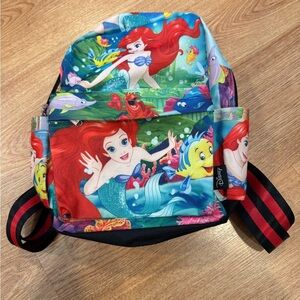 Disney Ariel Multicolor Printed Mini Backpack with Striped Straps